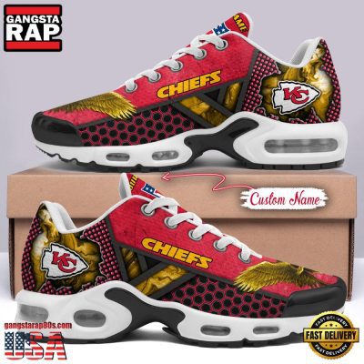 Custom Name NFL Kansas City Chiefs Skull Air Max Plus Running Shoes For Men Women