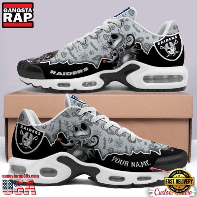 NFL Custom Name Las Vegas Raiders Jack Skellington Air Max Plus Shoes - Running Sneakers