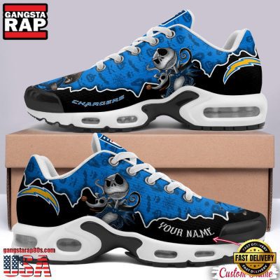 NFL Custom Name Los Angeles Chargers Jack Skellington Air Max Plus Shoes - Running Sneakers