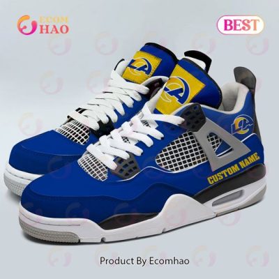 Custom Name NFL Los Angeles Rams Personalized Air Jordan 4 Shoes, Sneaker