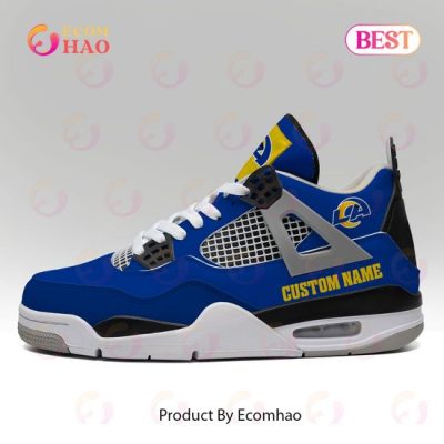 Custom Name NFL Los Angeles Rams Personalized Air Jordan 4 Shoes, Sneaker