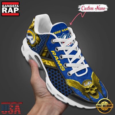 Custom Name NFL Los Angeles Rams Skull Air Max Plus Running Shoes For Men Women