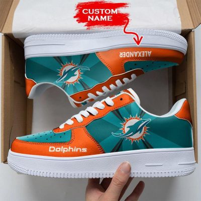 NFL Custom Name Miami Dolphins Custom Super Bowl Air Force 1 Shoes Sneakers For Fans