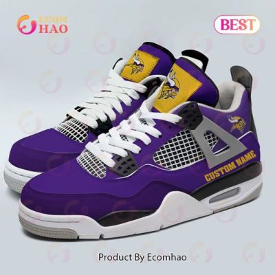 Custom Name NFL Minnesota Vikings Personalized Air Jordan 4 Shoes, Sneaker