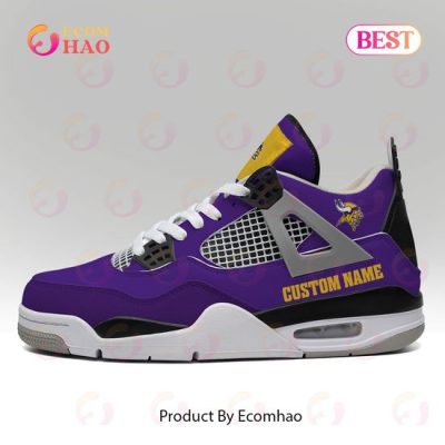 Custom Name NFL Minnesota Vikings Personalized Air Jordan 4 Shoes, Sneaker