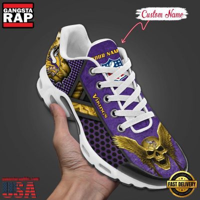 Custom Name NFL Minnesota Vikings Skull Air Max Plus Running Shoes For Men Women