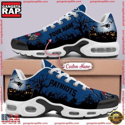 Custom Name NFL New England Patriots Air Max Plus Shoes Running Sneakers