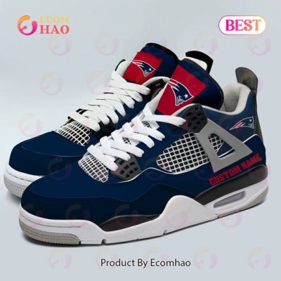 Custom Name NFL New England Patriots Personalized Air Jordan 4 Shoes, Sneaker