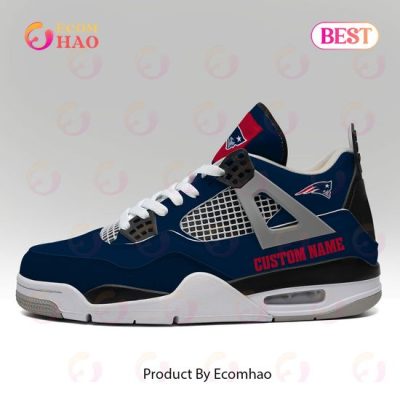 Custom Name NFL New England Patriots Personalized Air Jordan 4 Shoes, Sneaker