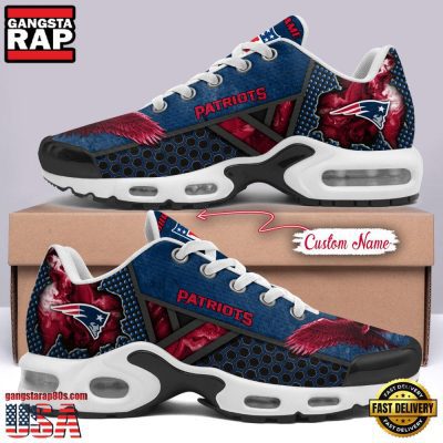 Custom Name NFL New England Patriots Skull Air Max Plus Running Shoes For Men Women