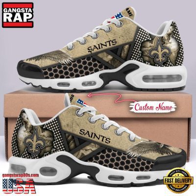 Custom Name NFL New Orleans Saints Skull Air Max Plus Running Shoes For Men Women