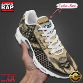 Custom Name NFL New Orleans Saints Skull Air Max Plus Running Shoes For Men Women
