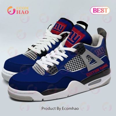 Custom Name NFL New York Giants Personalized Air Jordan 4 Shoes, Sneaker
