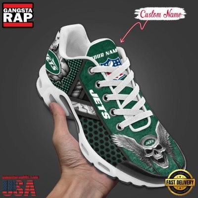 Custom Name NFL New York Jets Skull Air Max Plus Running Shoes For Men Women
