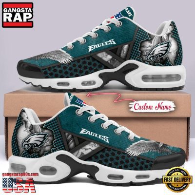 Custom Name NFL Philadelphia Eagles Skull Air Max Plus Running Shoes For Men Women