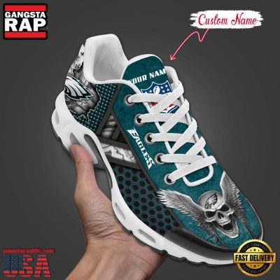 Custom Name NFL Philadelphia Eagles Skull Air Max Plus Running Shoes For Men Women