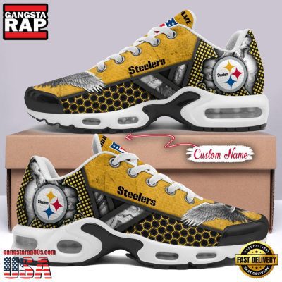 Custom Name NFL Pittsburgh Steelers Skull Air Max Plus Running Shoes For Men Women