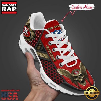 Custom Name NFL San Francisco 49ers Skull Air Max Plus Running Shoes For Men Women