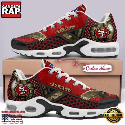 Custom Name NFL San Francisco 49ers Skull Air Max Plus Running Shoes For Men Women