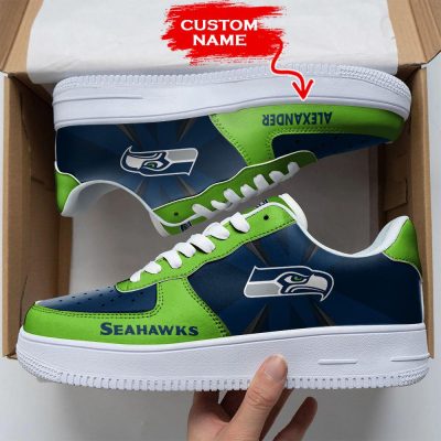 NFL Custom Name Seattle Seahawks Custom Super Bowl Air Force 1 Shoes Sneakers For Fans
