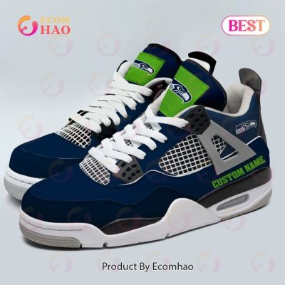 Custom Name NFL Seattle Seahawks Personalized Air Jordan 4 Shoes, Sneaker