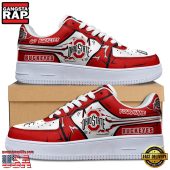 NCAA Custom Name Ohio State Buckeyes Air Force 1 Running Sneakers Shoes
