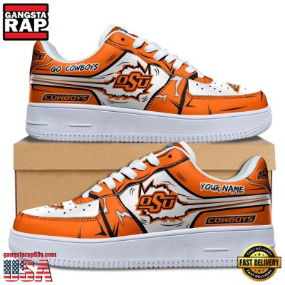NCAA Custom Name Oklahoma State Cowboys Air Force 1 Running Sneakers Shoes