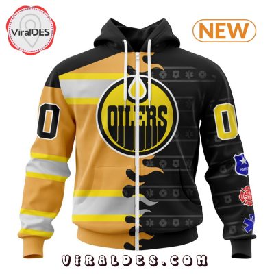 Custom NHL Edmonton Oilers 2025 First Responders Hoodie
