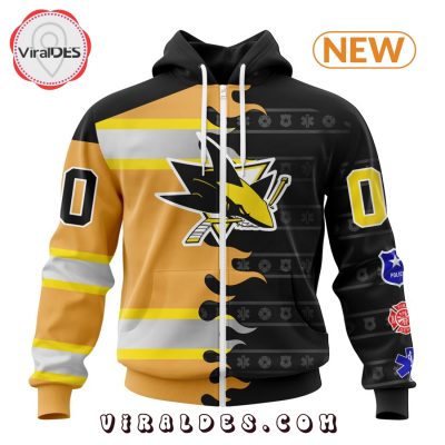 Custom NHL San Jose Sharks 2025 First Responders Hoodie