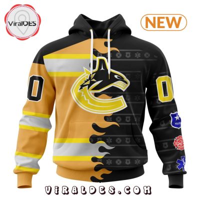 Custom NHL Vancouver Canucks 2025 First Responders Hoodie