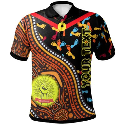 [Custom] Australia Polo Shirt- Aboriginal Inspired Style & Flag, Dot Painting