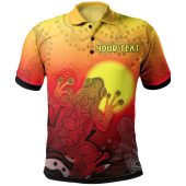 Australia Aboriginal Inspired Polo Shirt - Indigenous Frog (Red)