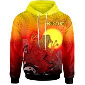 [Custom] Australia Aboriginal Inspired Hoodie - Indigenous Frog (Blue)