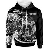 [Custom] Australia Torres Strait Islands Inspired Hoodie - Torres Strait Islands in Wave (Black)