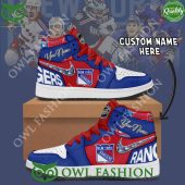 Customized New York Rangers NHL Ice Hockey Air Jordan High Top