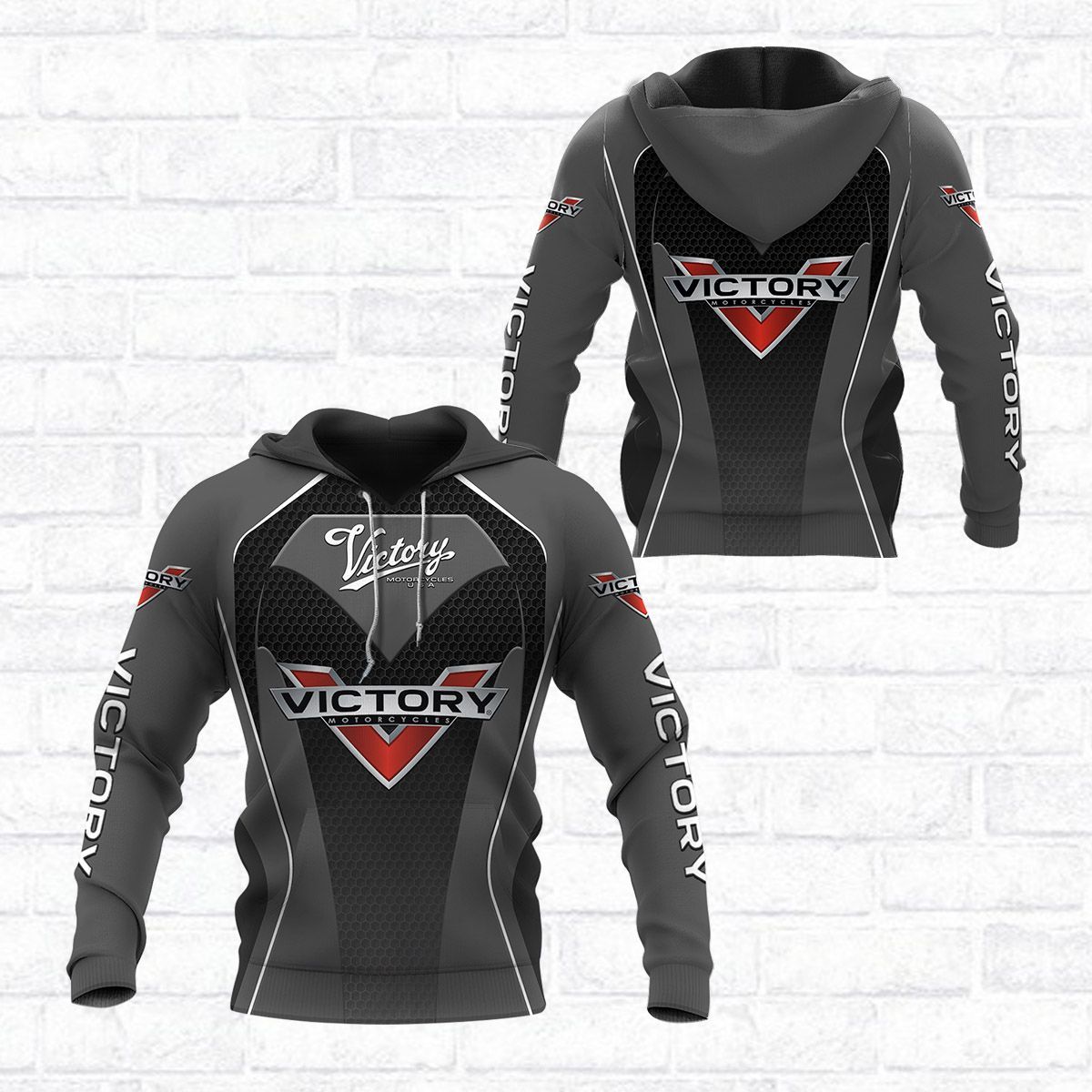 Victory Motorcycles Grey Pullover Hoodie Victory Motorcycles Grey Pullover Hoodie