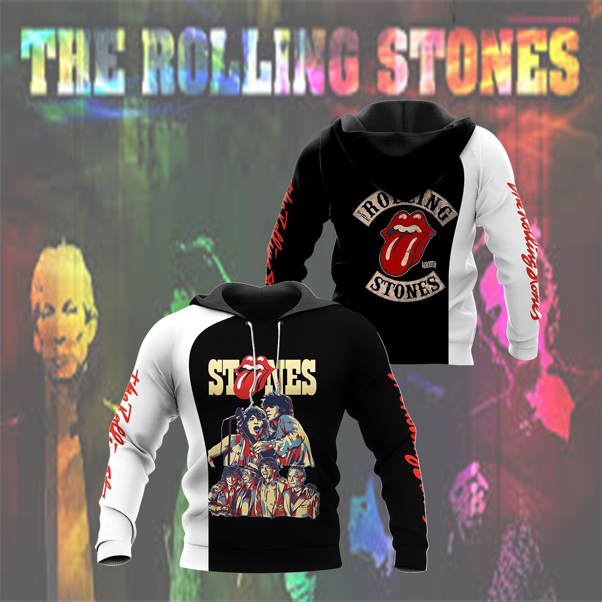 The Rolling Stones Pullover Hoodie V4 The Rolling Stones Pullover Hoodie V4