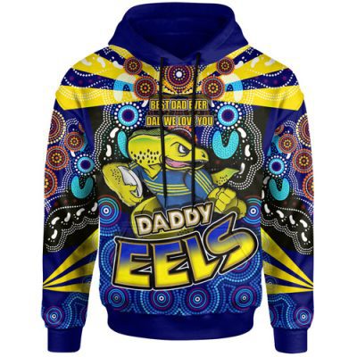 Parramatta Eels Hoodie - Custom Father's Day With Daddy Parramatta Eels Best Dad Ever Dad We Love You Quotes Hoodie