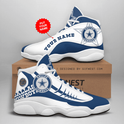 Dallas Cowboys Custom Name Air Jordan 13 Sneakers, Best Gift For Men And Women