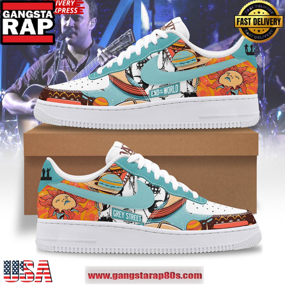 Dave Matthews Grey Street End of the World Air Force 1 Sneakers Shoes Dave Matthews Grey Street End of the World Air Force 1 Sneakers Shoes