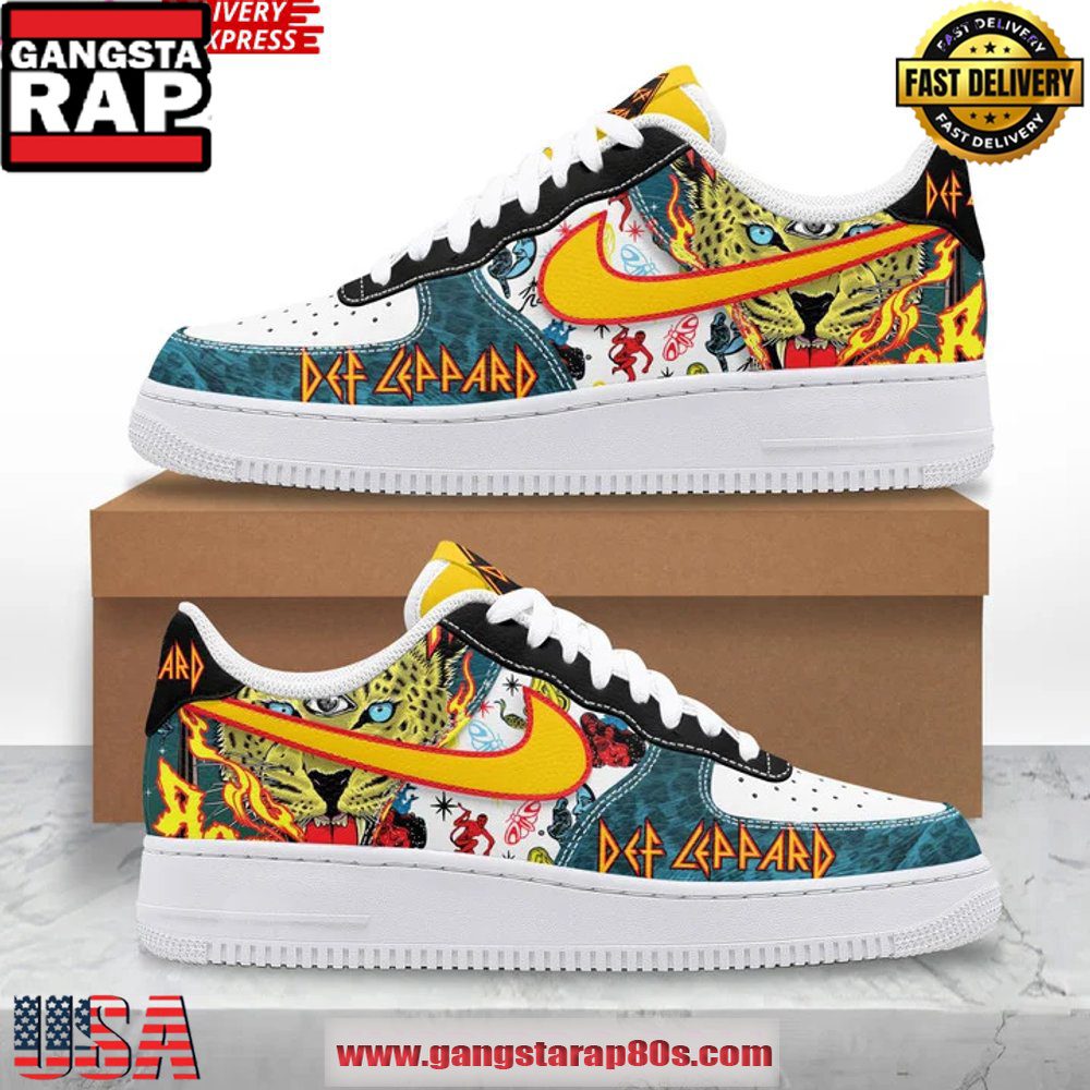 Def Leppard Band Limited Edition Air Force 1 Running Sneakers Shoes Def Leppard Band Limited Edition Air Force 1 Running Sneakers Shoes