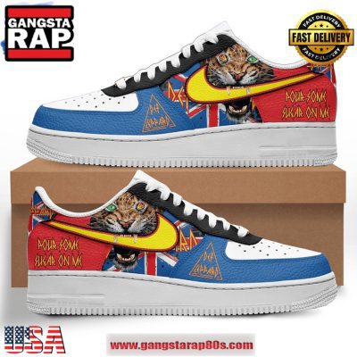 Def Leppard Pour Some Sugar on Me Air Force 1 Running Sneakers Shoes