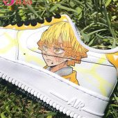 Demon Slayer Kimetsu No Yaiba Zenitsu Air Force 1 Custom Elegant Picture. - demo10