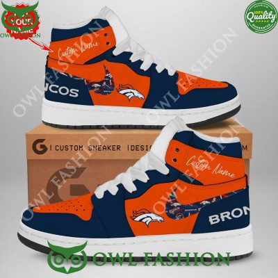 Denver Broncos Custom Name Air Jordan High Top NFL