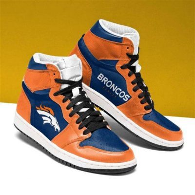 NFL Denver Broncos Orange Blue Air Jordan 1 High Sneakers