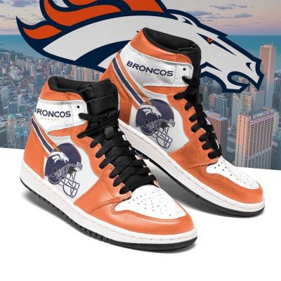 NFL Denver Broncos Orange White Air Jordan 1 High Sneakers