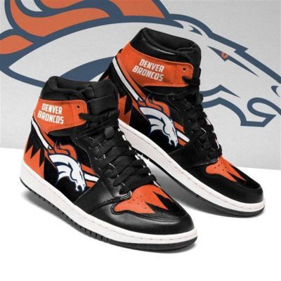 NFL Denver Broncos Orange Black Air Jordan 1 High Sneakers