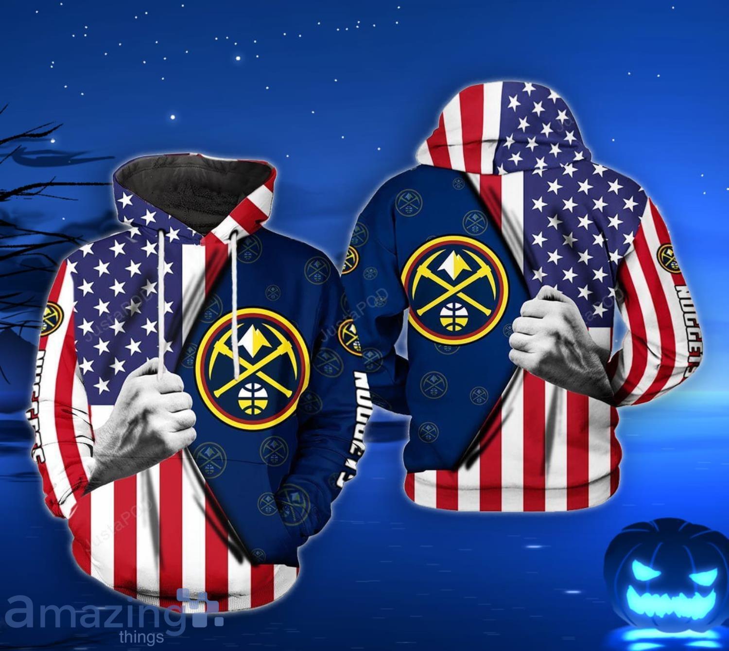 NBA Denver Nuggets US Flag Pullover Hoodie V2 NBA Denver Nuggets US Flag Pullover Hoodie V2