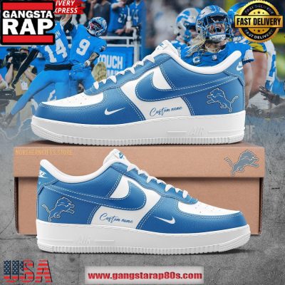 Detroit Lions Football Custom Air Force 1 Running Sneakers Shoes
