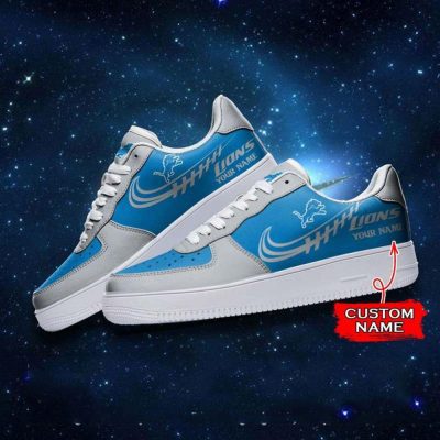 NFL Custom Name Detroit Lions Super Bowl Air Force 1 Sneaker Shoes